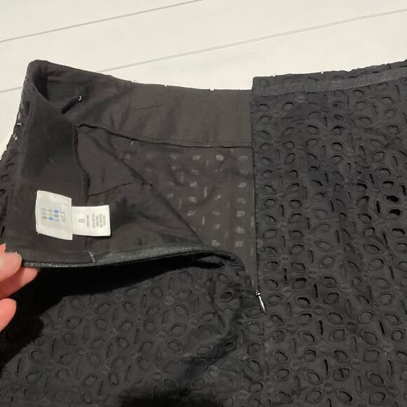 Apt. 9 NWT Black Eyelet Lace Aline Knee Length Skirt Women’s Size 8 - Picture 5 of 10